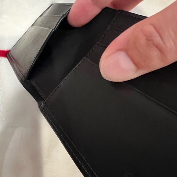 Coach Compact Credit Card Wallet 4685 Bifold Black Leather Calfskin - Picture 8 of 9